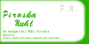 piroska muhl business card
